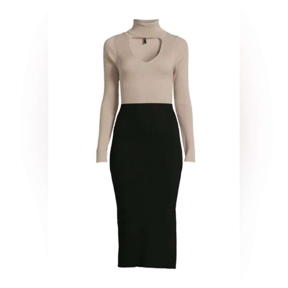BCBG Paris Women’s Bodycon Sweater Dress with Cut Out, Size S